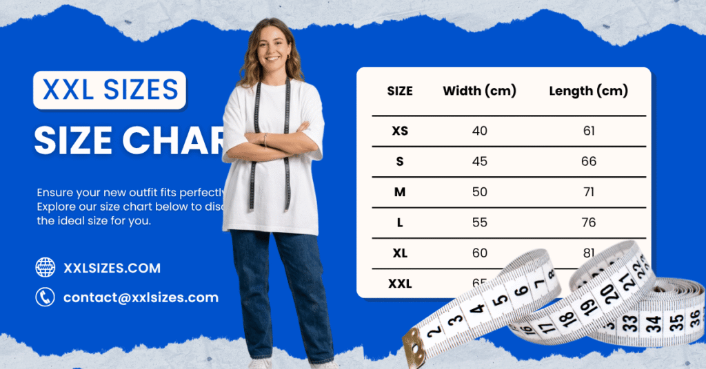 xxxl xxl xl size chart inches cm
